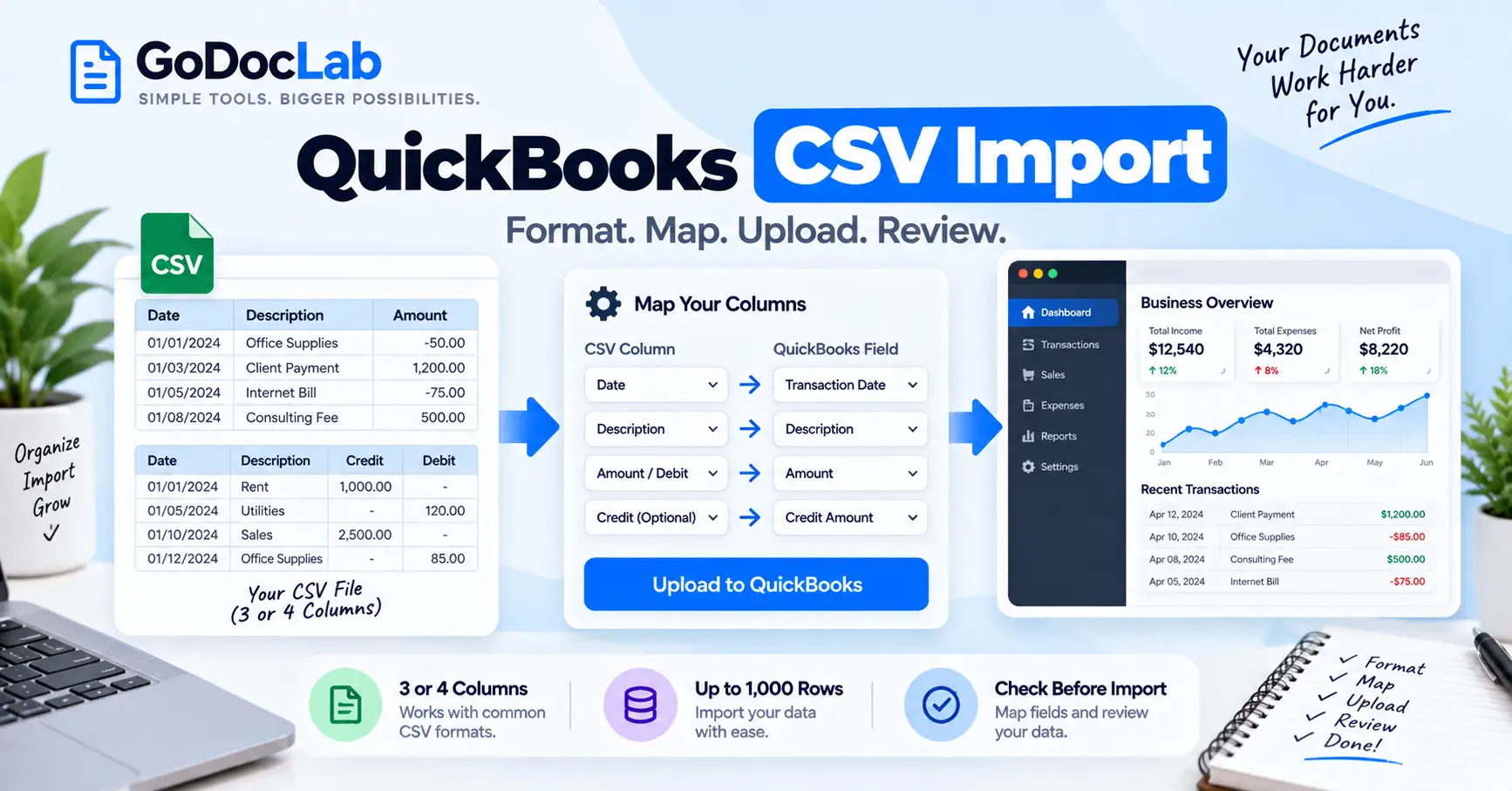 QuickBooks CSV Import | How to Format and Upload Bank Transactions Correctly